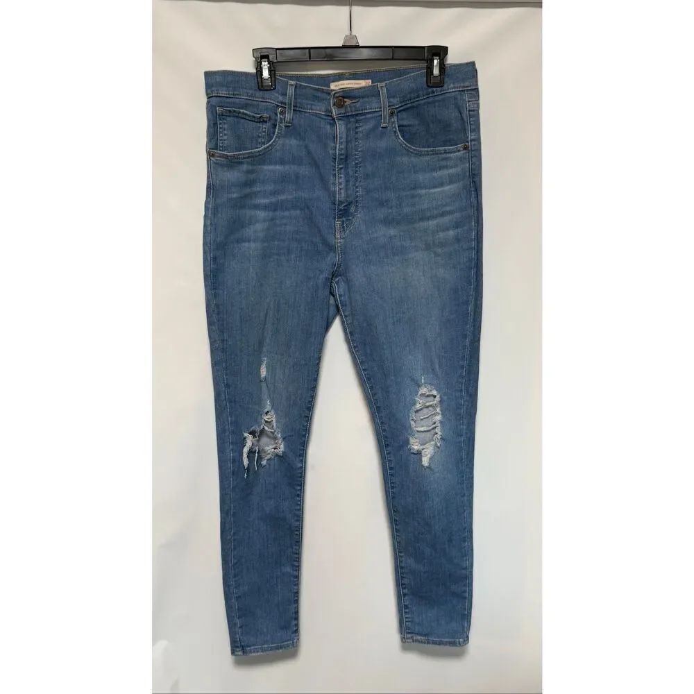 Levi’s women’s mile high super skinny denim distressed jean size 32
